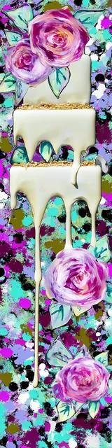 Free colorful bookmark featuring tall drip cakes